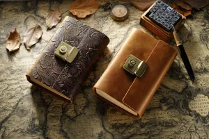 Handgemachtes Vintage Leder Tagebuch Notizbuch mit Zahlenschloss Retro Rindsleder Geschenk.