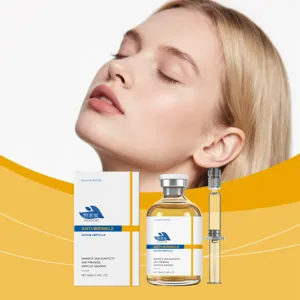 Vue détaillée du sérum en ampoule pour le visage HANCHOBIT avec pipette, soin anti-rides.