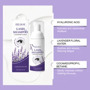 EELHOE Wimperhampoo 60ml Zachte Reinigingsschuim met Lavender Geur voor Wimperverlenging