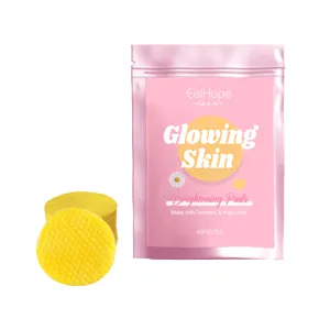 Eelhope turmeric kojic acid brightening facial cleansing pads 40 pieces for glowing skin care.