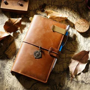 Vintage Echtschmuck Reisender Notizbuch Journal Retro Handgemachte Tagebuch Tragbare Schreibnotizbuch Für Büro Täglich