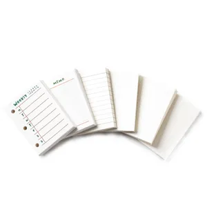 3-Hole M5 Mini Loose-Leaf Notebook Refill Paper Weekly Memo Lined Grid Dot Blank 60 Sheets