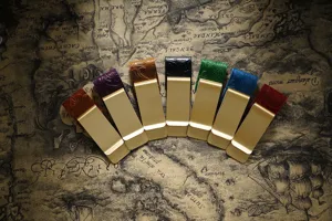 Vintage leather money clip brass pen holder traveler notebook planner accessory set of 7 colors