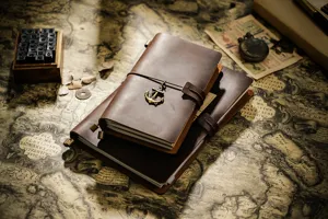 Vintage crazy horse leather traveler notebook handmade loose leaf diary planner book