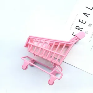 Mini chariot rose en plastique porte-œuf de maquillage et jolis accessoires de gâteau