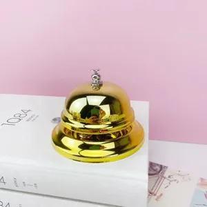 Campana de escritorio dorada timbre de servicio para hotel recepcion juego respuesta