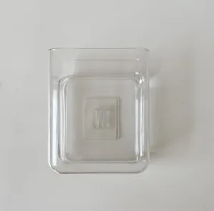 Caja de almacenamiento de pared de plástico transparente, vista detallada, soporte de mesita.
