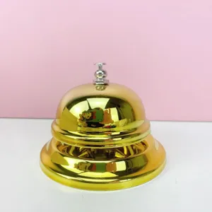 Campana de servicio dorada de metal timbre de escritorio clase entrenamiento restaurante.