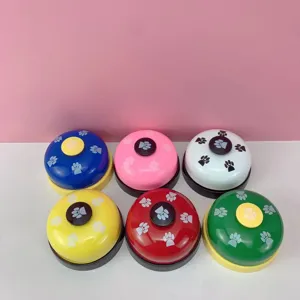 Colorful pet training bells set with cute paw print design for dogs, cats and games.