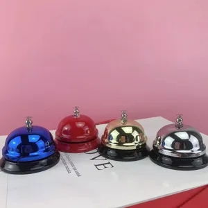 Campana de servicio de metal colorido, timbre de mostrador para juegos, escuela y entrenamiento.