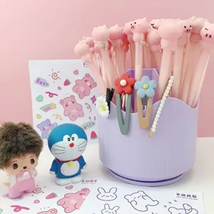 Pot à crayons rotatif à 360 degrés avec compartiments pour papeterie de bureau ou pinceaux.