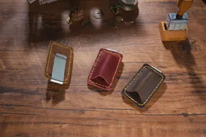 Porte-stylo en cuir véritable vintage pour carnet clip en acier étui pour stylo unique