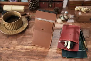 Genuine leather pocket protector pen sleeve nurse doctor pocket organizer pouch holder