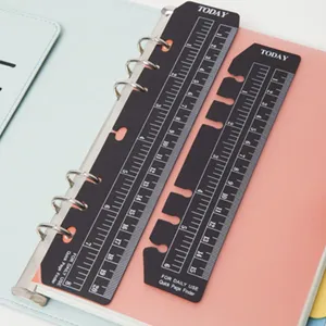 Règle en plastique pour carnet à anneaux A5 A6 et marque-page cherche-page pour agenda