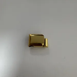 Detailed view of polished gold stainless steel magnetic clasp for jewelry DIY crafts