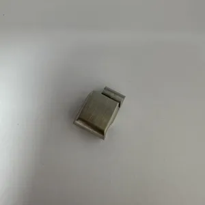 Close-up view of a brushed stainless steel magnetic clasp connector for jewelry making