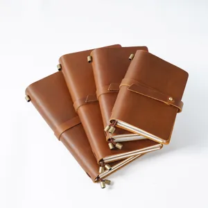 Cahier de voyage en cuir de vachette vintage carnet passeport agenda planificateur