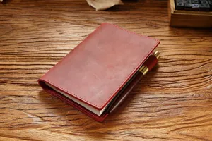 Echter Leder Planer Umschlag A5 A6 Tagebuch Notizbuch vintage rot Bucheinband Notizheft