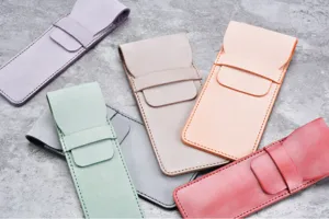 Handgefertigtes Echtleder Stiftetui Vintage Rindsleder Federmäppchen Schutztasche Füllfederhalter