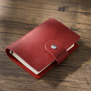 A8 Mini Vintage Genuine Leather Loose Leaf Notebook Portable Pocket Journal Planner Cowhide Cover Binder