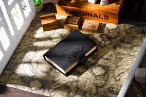 Handcrafted genuine leather A5 vintage journal notebook with custom strap closure and vintage design