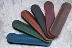 Handgemachte Echtleder Stifttasche Vintage Füllhalter Etui Schutzhülle aus Leder