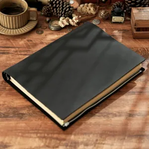Taccuino A4 in pelle nera con anelli quaderno vintage diario spesso blocco schizzi