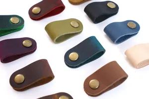 Organisateur de câble en cuir véritable et enrouleur pour écouteurs vue détaillée