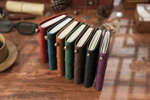 Cuaderno de Viaje de Cuero Vintage Recargable Diario Hecho a Mano para Regalos