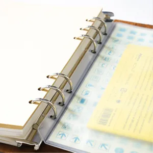 6-ring binder notebook planner refillable loose-leaf PVC storage bag index card stationery