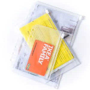 Transparent PVC zipper binder bags 6-ring loose-leaf notebook storage pockets