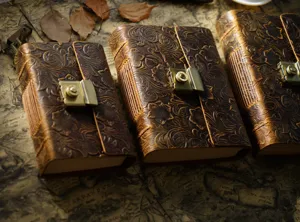 Vintages Leder Notizbuch mit Zahlenschloss handgemacht gepraegtes Tagebuch fuer Geschenke