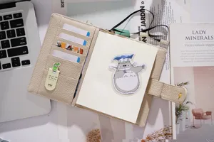 Beige A6 Leder Hobo Planer Cover Echte Narbenleder Notizbuchhülle Kalenderhülle