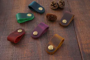 Organisateur de câble en cuir véritable pour écouteurs ensemble multicolore pratique