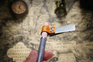 Stainless steel leather pen clip traveler notebook accessory vintage metal bookmark pen holder