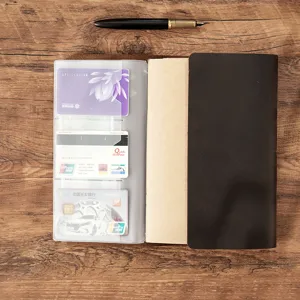 Vintage Leder Reisedin A6 Notizbuch mit Kartenfächern, retro Tagebuch Planer Notizblock.