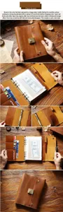 Vintage A5 Crazy Horse Leder Ringbinder Notizbuch Buero Geschaefts Journal Planer