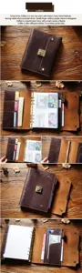 Vintage A5 Crazy Horse Leder Ringbuch Notizbuch Buero Business Tagebuch Planer Mappe