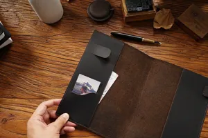 Echter Leder Notizbuchumschlag A5 A6 Planer Schutzhülle Vintage Tagebuch Halter Detail