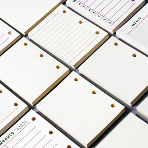 Mini loose-leaf notebook inner cores refill paper set A9 size blank grid lined memo inserts