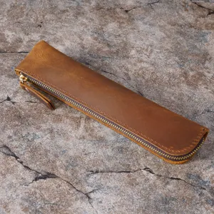 Astuccio vintage in vera pelle con zip custodia protettiva per Apple iPad Pencil