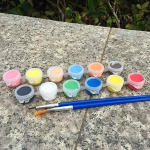 Bambini DIY Set Pittura Acrilica 12 Colori Pigmento Con Pennelli Tavolozza Bambini Arte Disegno Artigianato Forniture per Pittura