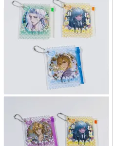Transparent PVC candy badge storage bag cute anime character ita bag pendant keychain