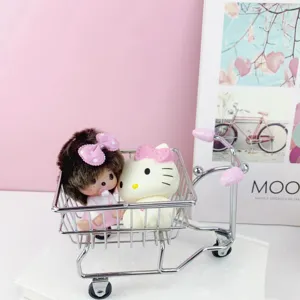 Mini iron tricycle desktop storage rack cute doll decoration creative ornament display stand