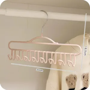 Rosa appendiabiti con più ganci organizzatore salvaspazio per armadietto e canotte.