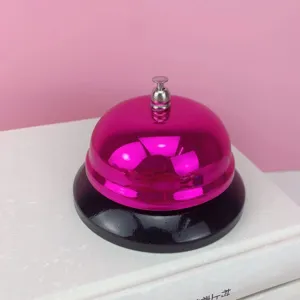 Campana de escritorio de servicio de metal rosa para entrenamiento en clase y restaurante.