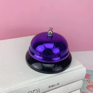 Campana de servicio de metal morado campanilla de escritorio para juegos de clase.