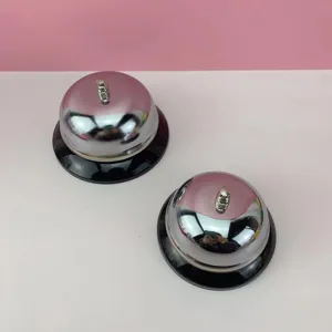 Timbre de escritorio de acero inoxidable para restaurante aula mostrador juego detalle