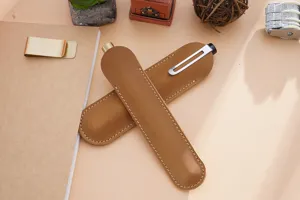 Handgemachte echtes Leder Stifthülle Vintage Retro Füllfederhalter Schutztasche Etui