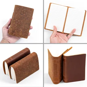 Handgemachte Vintage Echtleder Notizbuch Tagebuch tragbar Taschenformat Skizzenbuch Geschenk